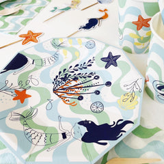 Mermaid Small Plates 7" (Set of 8) – Under the Sea Girls Birthday Party Supplies