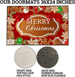 Merry Christmas Gingerbread Doormat