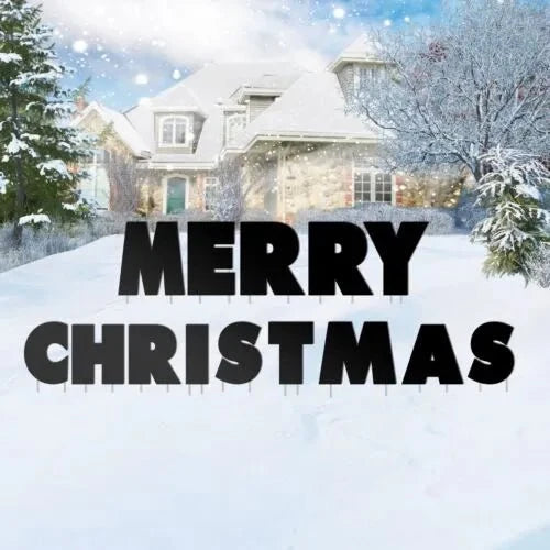 Merry Christmas Yard Letters with Stakes - 20-Inch Outdoor Christmas Lawn Sign Set