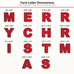 Merry Christmas Yard Letters with Stakes - 20-Inch Outdoor Christmas Lawn Sign Set