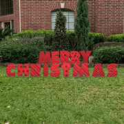 Merry Christmas Yard Letters with Stakes - 20-Inch Outdoor Christmas Lawn Sign Set