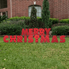 Merry Christmas Yard Letters with Stakes - 20-Inch Outdoor Christmas Lawn Sign Set