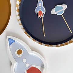 Mini Space Rocketship Dessert Plate (8pcs)