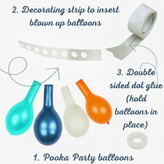 Train Party Balloon Garland – Mint, Blue, White & Orange (50+ Pack)