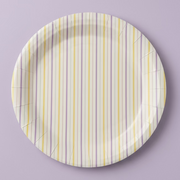 Multicolor Pastel Stripes Paper Plates 9" (Set of 8) – Rainbow Party Supplies