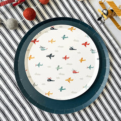 Navy Paper Party Plate (8pcs)