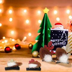 hhdatc 2 Pairs Reindeer Antlers Ears Hair Clips Christmas Party Accessories