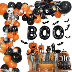 Halloween DIY Party Supplies Arch Kit with Cobweb BOO Spider Skeleton Balloons