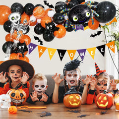 Halloween DIY Party Supplies Arch Kit with Cobweb BOO Spider Skeleton Balloons