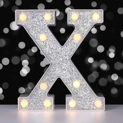 Foaky Silver Light Up Letter X Party Decoration Birthday Christmas Gift
