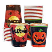 Crumya Pumpkin Disposable Paper Cups 9oz Halloween Party Supplies 40pcs