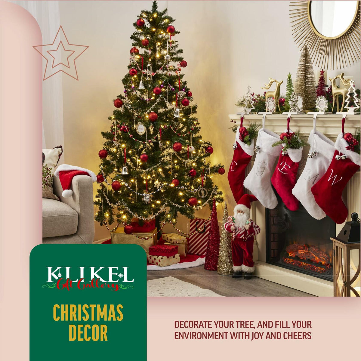 Klikel Metal Christmas Stocking Holder White Snowflake Snowman MPN 83411