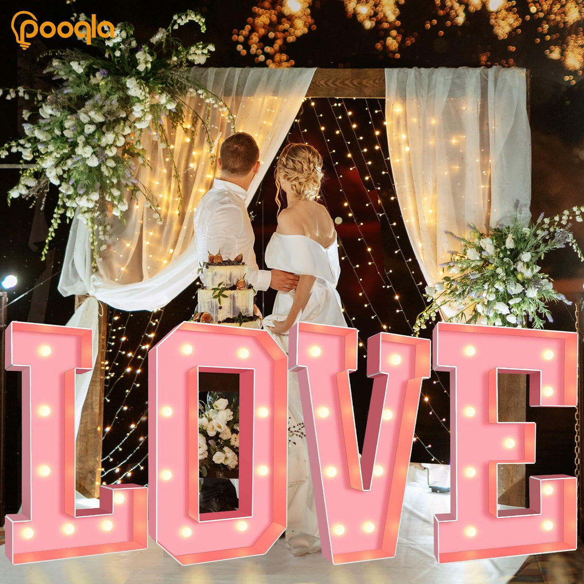 Pooqla 3FT LED Marquee Letter S Pink Party Birthday Wedding Decor