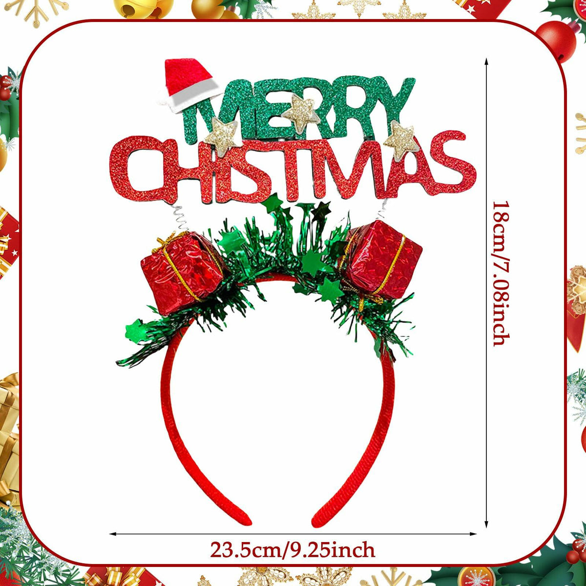 Pvoiue Christmas Headband Women Girls Holiday Hair Decoration Xmas Party