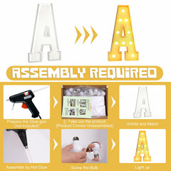 Foaky 3FT Marquee Light Up Letter R Party Decor Foam Board Kit