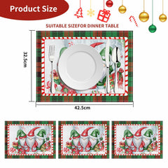 MAJOYLIFE Christmas Placemats Set of 4 16.5x12.5 Rectangle Santa Claus