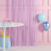Spritz™ Rainbow Confetti Fringe Backdrop Lavender 3' x 8' Party Decor