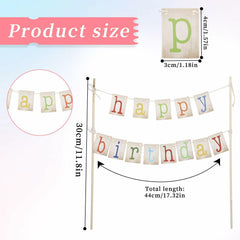 Cobee 2 Pcs Happy Birthday Banner Pull Flag Hanging Flags Party Decor Style B
