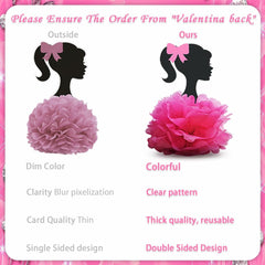 VeSidyHelo Party Centerpieces Girl Theme Glitter Pearls 3D Paper Flowers 4pcs