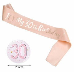 COLORFUL BLING Birthday Girl Satin Ribbon Button Pins Party Supplies