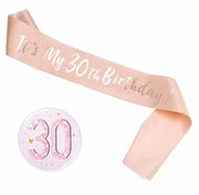 COLORFUL BLING Birthday Girl Satin Ribbon Button Pins Party Supplies