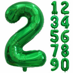 SINBEE 40 Inch Dark Green Number 2 Mylar Foil Balloon Party Decoration