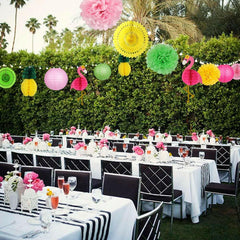 YUNXUAN Flamingo Pineapple Party Decorations Paper Lanterns Fans Pom Poms