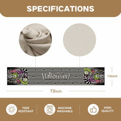Halloween Table Runner Black Seasonal Party Decor 13x72 Inch
