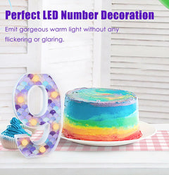 MUNILAIL Mermaid Birthday Number 9 Light Up Sign Plastic Party Decor