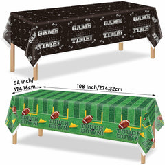 Yavxzvbw Football Party Plates Tablecloth Decor Supplies Green Birthday