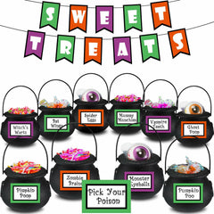 Meanplan Halloween Witch Party Favors Black Mini Cauldrons 2.8" 12pcs