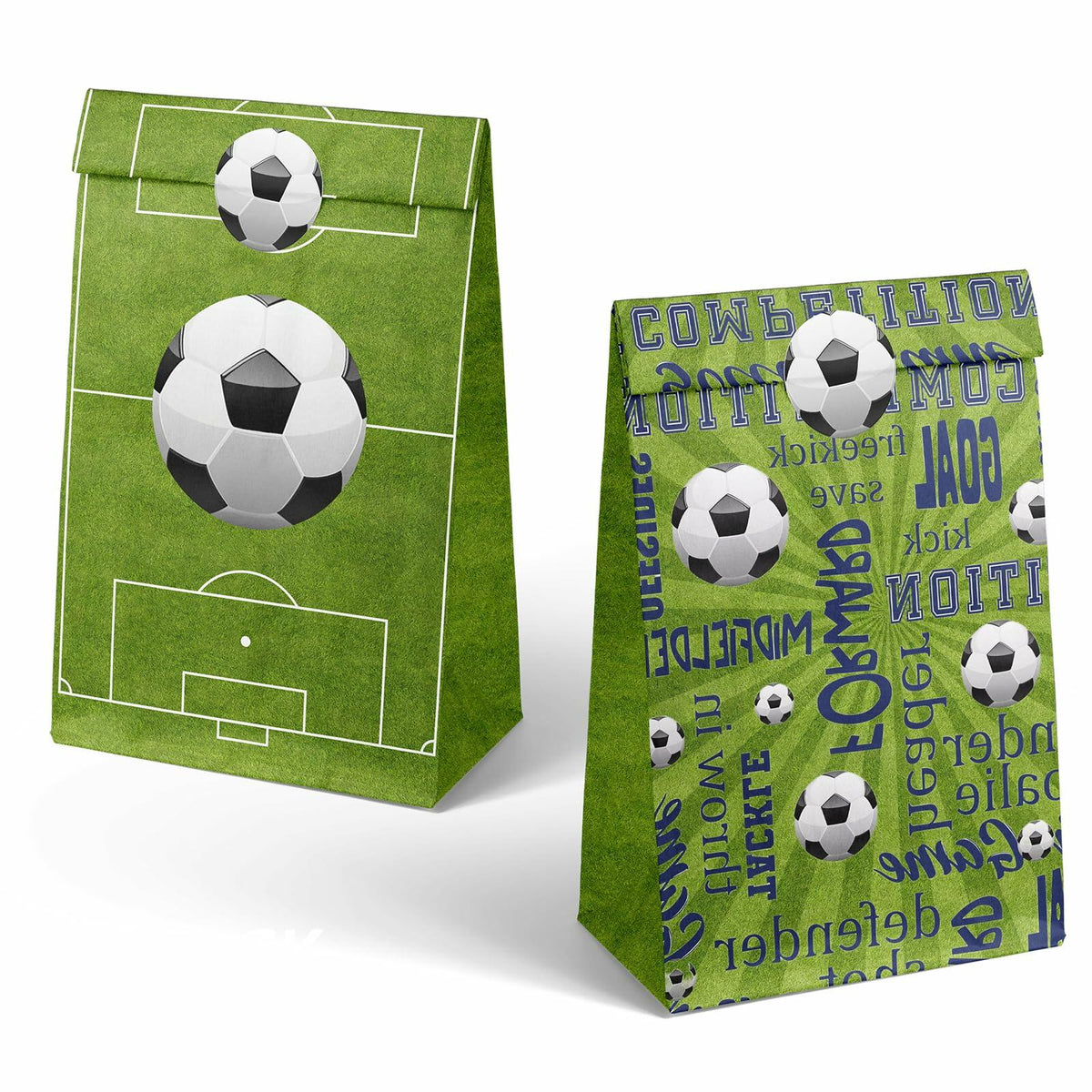 Outego Soccer Party Favor Bags with Stickers 24 Count Green Paper Soccer