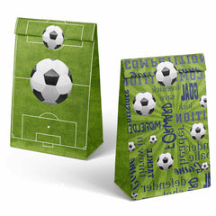 Outego Soccer Party Favor Bags with Stickers 24 Count Green Paper Soccer