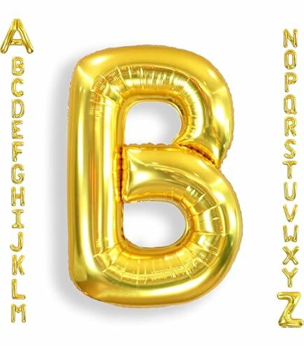 WRWMSLGO Letter Balloons 40in Alphabet A-Z Gold Foil Mylar Party Decor B