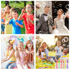 60PCS Cute Unicorn Party Favors 12 DIY Bubble Wands Birthday Goodie Bags