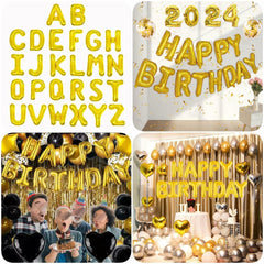 WRWMSLGO Letter Balloons 40in Alphabet A-Z Gold Foil Mylar Party Decor B