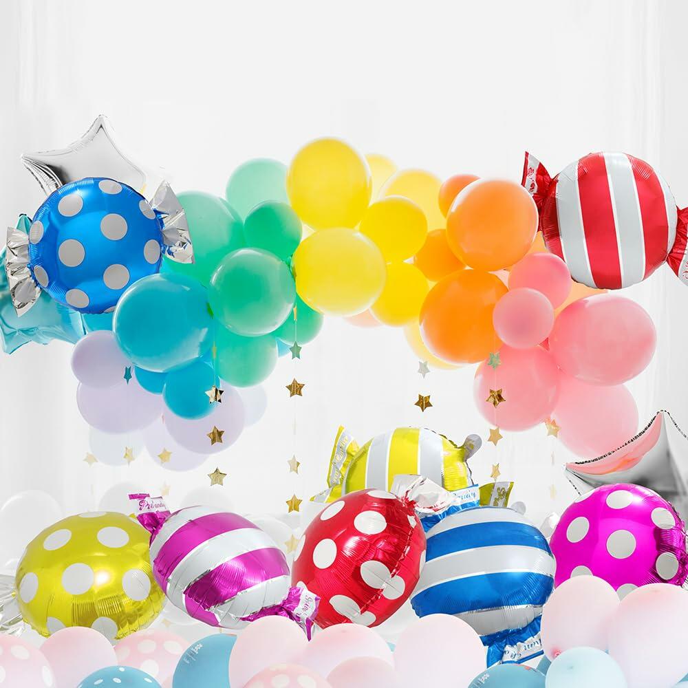 Deermon Candy Bar Mylar Foil Balloons 8 Pack Colorful Party Decor