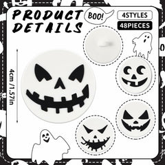 Amyhill Halloween Ghost Cupcake Toppers Rings 48 Pack Party Supplies