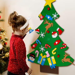 IHESPABLD 3Ft DIY Felt Christmas Tree Set Green 26 Ornaments for Kids