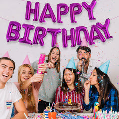 HOUSE OF PARTY Happy Birthday Balloon 16in Hot Pink Mylar Foil