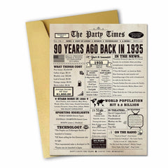 mmuue Big 90th Birthday Card Funny Retro for Women Men Mom Dad Husband Wife