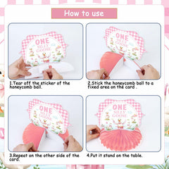 Jollyboom Goose Birthday Decorations 8pcs Pink 1st Birthday Table Decor