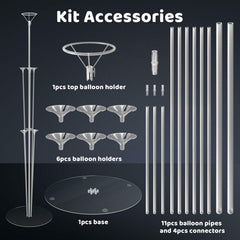 SINBEE 6 Set Balloon Arch Kit with Base Sticks Stand for Birthday Party