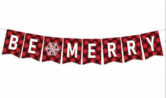 DONCIDAY Merry Christmas Banner Glitter Holiday Party Decorations RED
