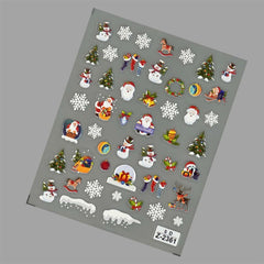 Namrec Christmas Nail Decals 5D Embossed Tree Santa Snowflake 2 Sheets