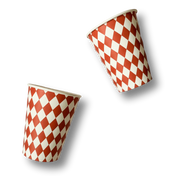 Orange Bavarian Checkered Cups (8pcs)