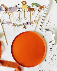 Orange Paper Party Plate (8pcs)