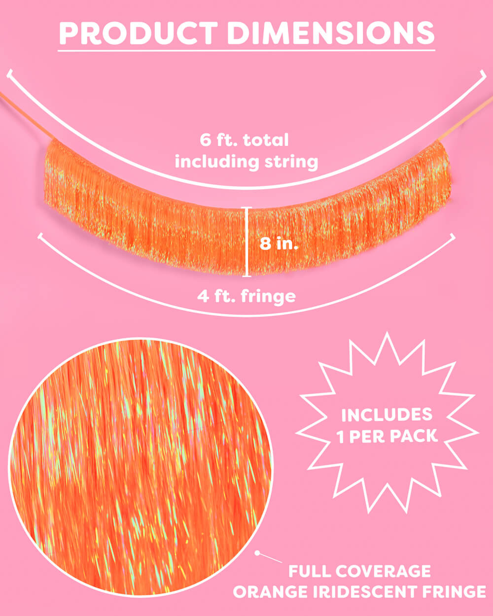 Orange Fringe Banner - iridescent banner