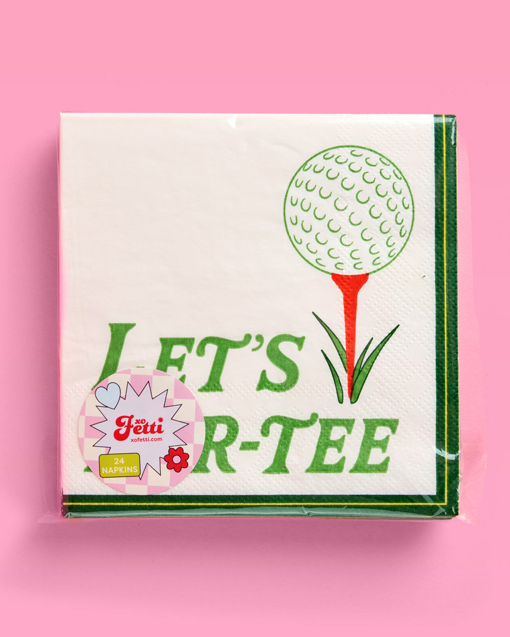 Golf Napkins - 24 green and white napkins