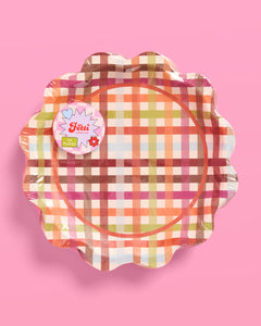 Give Thanks Plaid Plates - 12 or 24 paper plates